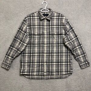 Abercrombie & Fitch Oversized Flannel Shirt Size L Plaid Cotton Layer